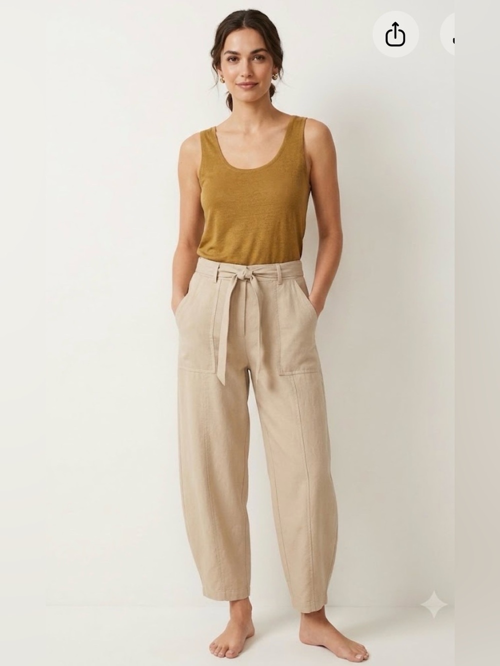 Amour Vert Clarisse Silk Tank Top Earthy Lagenlook Size M